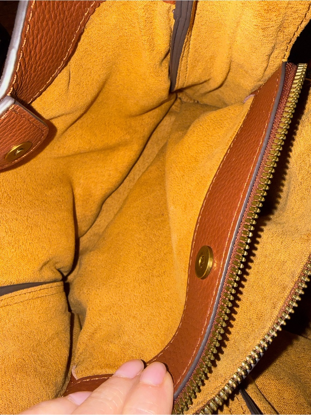 Structured Pebbled Leather Crossbody/Tote Bag in Chestnut Brown - Picture 10 of 14